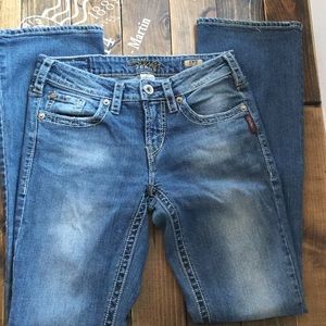 Silver AIKO Jeans. BOOTCUT Size W28/L33